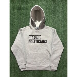 Defund Politicians Grey Pullover Hoodie Men's Size Large